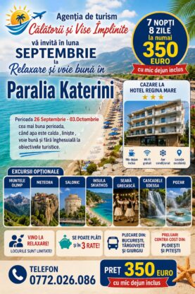 imagine - Descoperă Grecia Autentică: Sejur de Vis în Paralia Katerini! Sejur 7 nopti in Paralia Katerini ,Grecia 2026  Transport cu Autocarul
