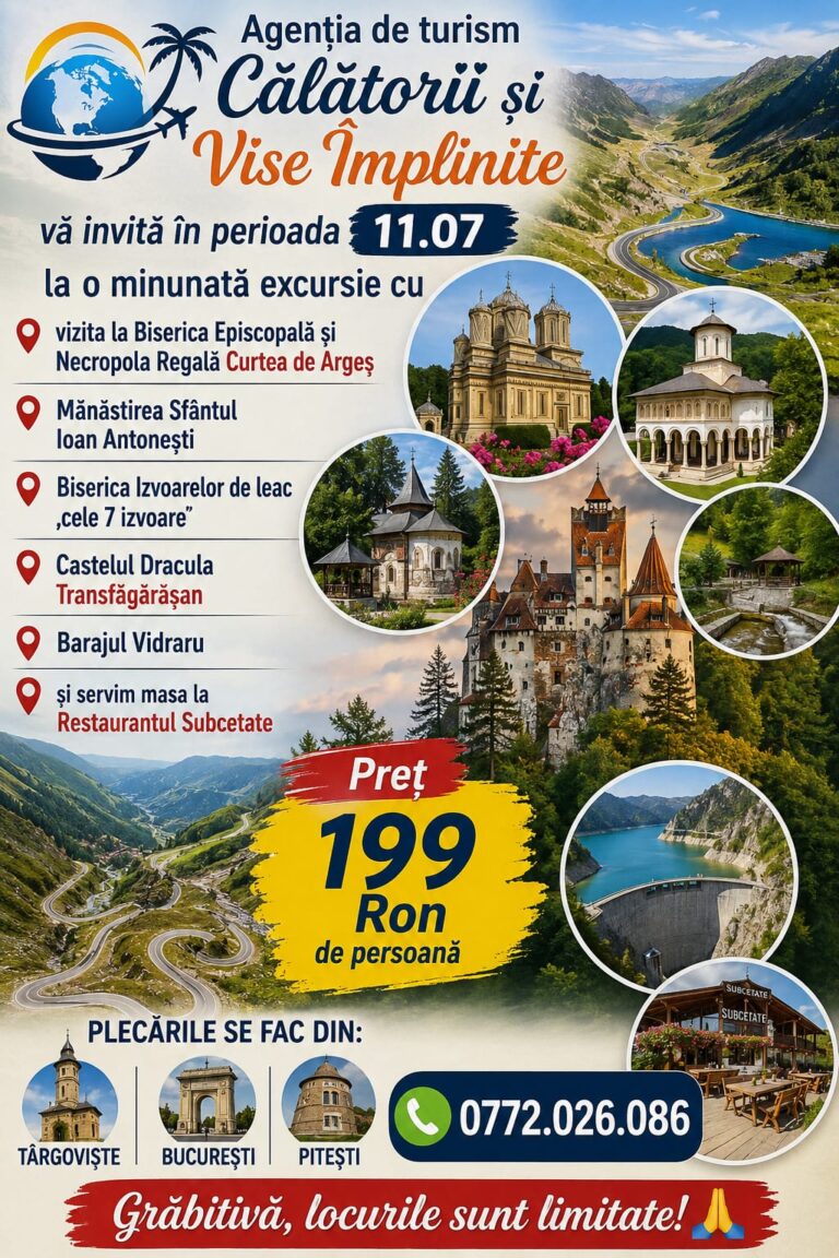 O zi de Neuitat: Pelerinaj la Izvoarele de leac 7 izvoare, Barajul Vidraru,Manastirea Sfantu Ioan Antonesti