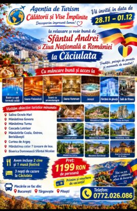 imagine - De la Tradiție la Răsfăț: Sfântul Andrei și 1 Decembrie cu Saună Finlandeză, Jacuzzi și Spa Wellness la Căciulata